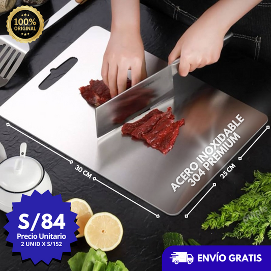 TABLA DE PICAR DE ACERO INOXIDABLE 304 PREMIUM