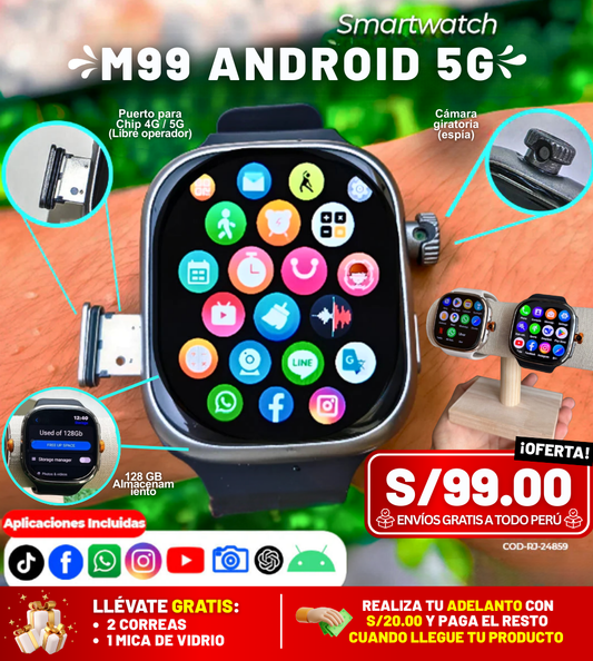 SMARTWATCH ULTRA CON CHIP 2025 | ANDROID 4RAM/128ROM