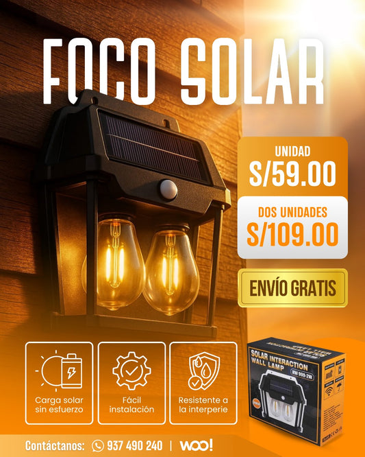 DOBLE FOCO CON PANEL SOLAR